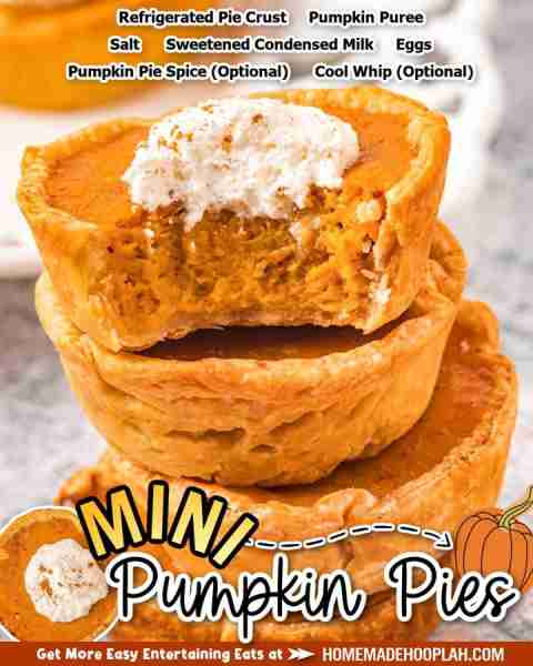 Mini Pumpkin Pies! 🎃🥧 ⭐RECIPE IN COMMENTS⭐ tap photo to see 📷