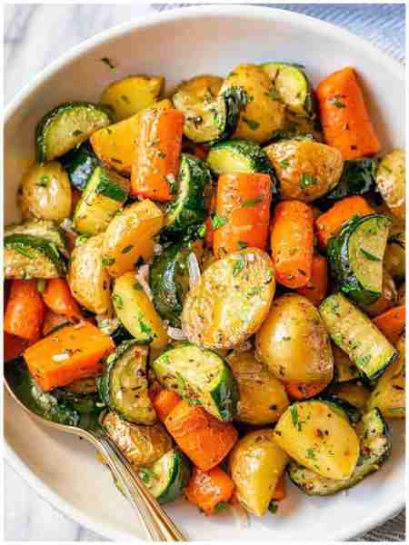Potato zucchini carrot pan in 15 minutes 😋
