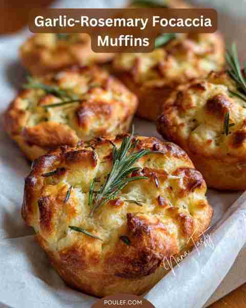 🌿🧄 Fresh from the oven and bursting with flavor! These Garlic-Rosemary Focaccia Muffins are soft,...