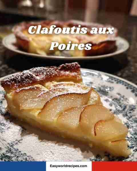 🍐🇫🇷 Clafoutis aux Poires A rustic French dessert with juicy pears baked in a light, custard-like ba...