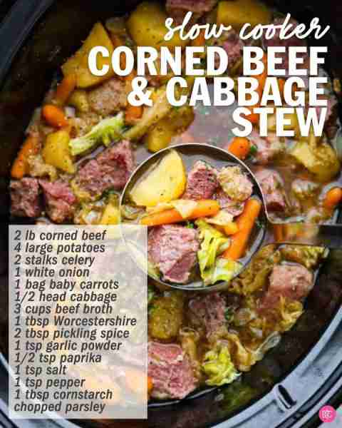 Recipe here: https://therecipecritic.com/slow-cooker-corned-beef-cabbage-stew/ Corned Beef and Cabba...
