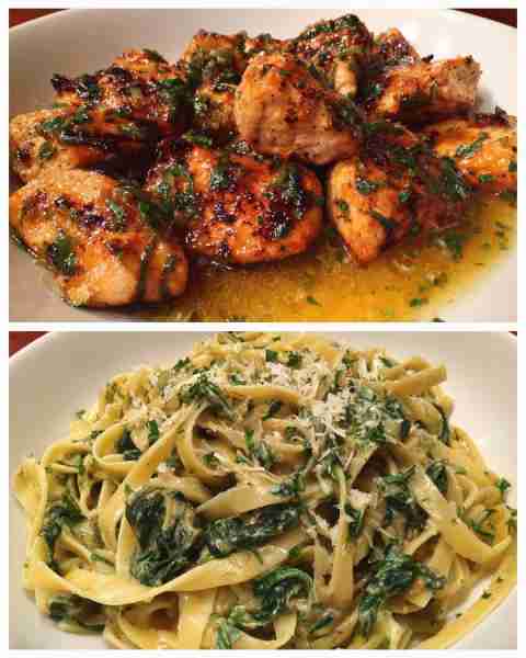 Orange Glazed Chicken with Spinach Pasta Citrus Glazed Chicken with Creamy Spinach Pasta Ingredients...