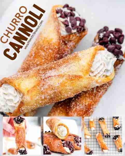 Homemade Cannolis coated in cinnamon and sugar are filled with a sweet and creamy ricotta cannoli fi...