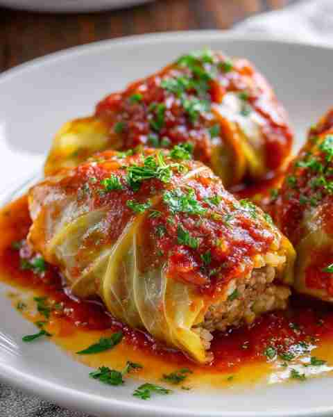 Stuffed Cabbage Rolls: Cozy Comfort in Every Bite! 🥬🍅🍚 🌟 Ingredients: 🥬 Cabbage leaves 🍚 Cooke...