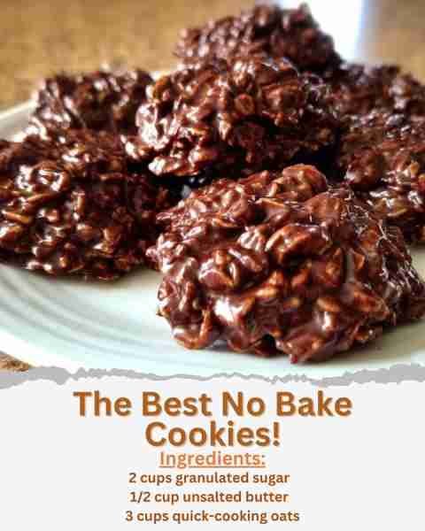 The Best No Bake Cookies! Ingredients: - 2 cups granulated sugar - 1/2 cup unsalted butter - 1/2 cup...