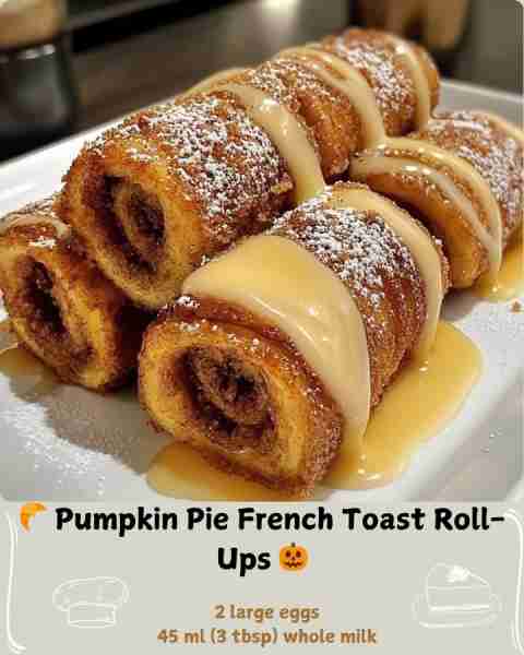 🥐 Pumpkin Pie French Toast Roll-Ups 🎃 Ingredients For the Pumpkin Filling: 160 g (⅔ cup) pure pump...