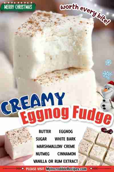 Creamy Eggnog Christmas Fudge! 💖💚 Delicious Fudge that's worth Every Bite! RECIPE BELOW!