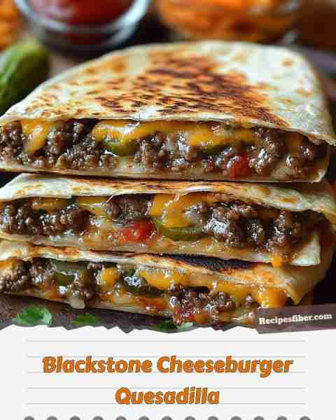 Blackstone Cheeseburger Quesadilla 🍔🌮 Indulge in this delicious fusion of two favorites! 📋 Ingr...