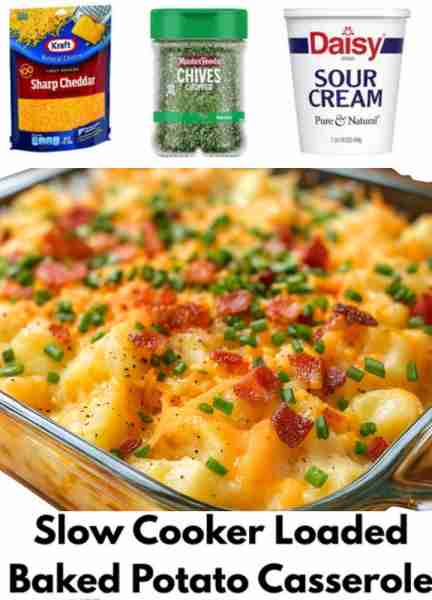 Slow Cooker Loaded Baked Potato Casserole Ingredients: 6 large russet potatoes, peeled and cubed 1 c...