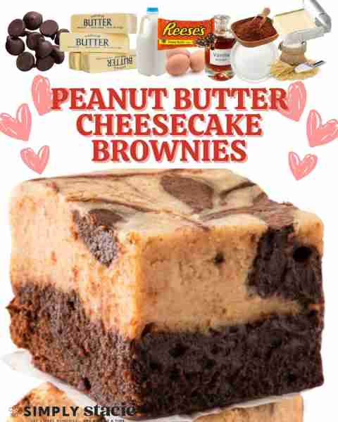 Meet your new favorite dessert mash-up: rich, fudgy brownies topped with a creamy peanut butter chee...