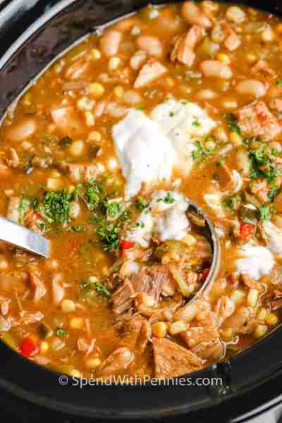 Comment RECIPE to get the recipe! White turkey chili is an easy, yummy way to use up leftover roast...