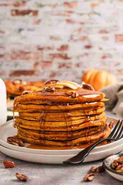 Fluffy and flavorful pumpkin pancakes are the best fall breakfast!