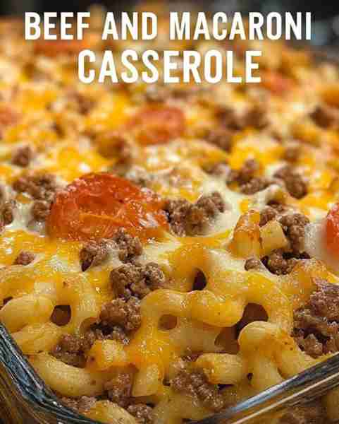 Beef and Macaroni Casserole Ingredients: 1 lb ground beef 1 small onion, chopped 2 cups elbow macaro...