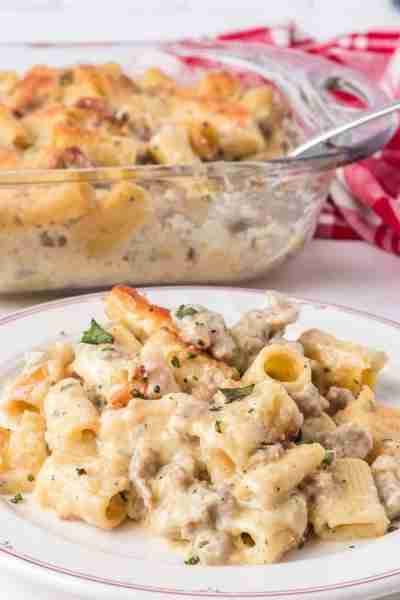 🤩 Sausage Alfredo Rigatoni 😍 Get RECIPE in first comment below 👇