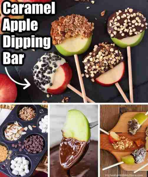 Full Directions 👇 CARAMEL APPLE SLICE BAR. Such a fun idea for Kids! 🍏🍎