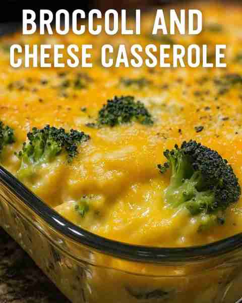Broccoli and Cheese Casserole Ingredients: 4 cups broccoli florets (fresh or frozen) 1 can (10.5 oz)...