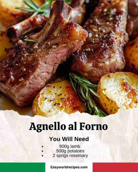 🥔🥩🇮🇹 Agnello al Forno (Roast Lamb with Potatoes) Ingredients: 1.7 lb (800 g) lamb 1.1 lb (500 g) p...