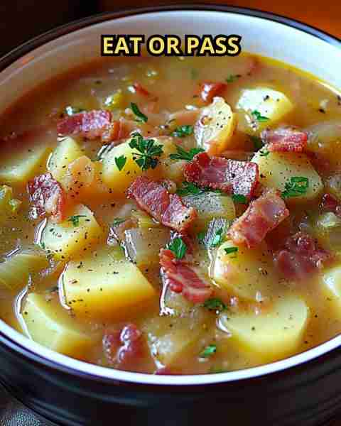 Irish Bacon Cabbage and Potato Soup Ingredients: 6 slices of Irish bacon or thick-cut bacon, diced 1...