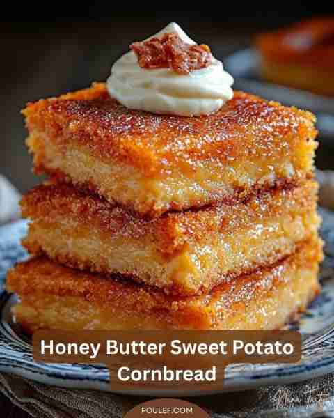 Honey Butter Sweet Potato Cornbread Ingredients: 1 cup mashed sweet potatoes 1 cup yellow cornmeal 1...