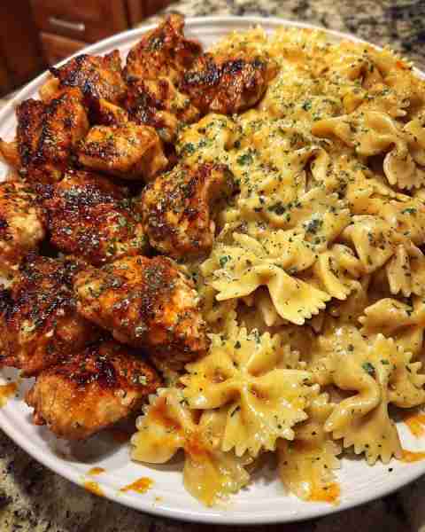 Velveeta Bowtie Pasta with Garlic Parmesan Cajun Cream Sauce and Chicken Ingredients: 1 pound bonele...