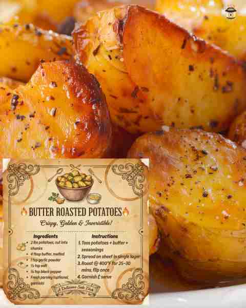 When I was growing up, these BUTTER ROASTED POTATOES 🥔 were the star of every meal — simple, budget...