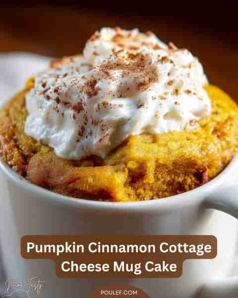 Pumpkin Cinnamon Cottage Cheese Mug Cake 🎃✨ – Cozy, Fall-Inspired & High-Protein Ingredients: ½ cu...