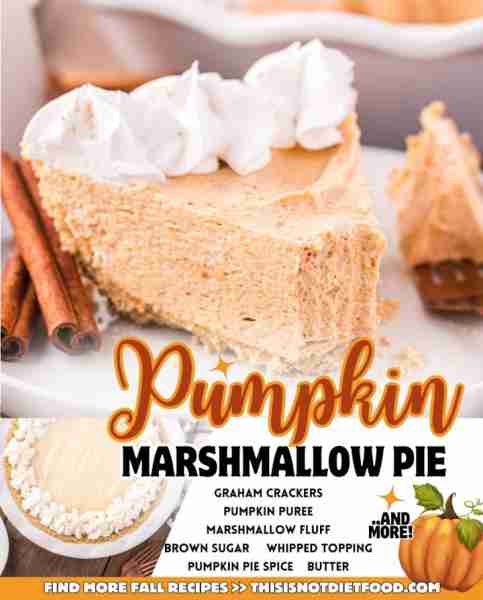 Marshmallow Pumpkin Pie is a delicious no bake pumpkin pie recipe with a graham crust and a filling...