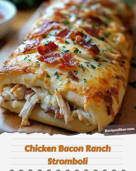 Chicken Bacon Ranch Stromboli 🍕🥓🥗 Delicious and cheesy, this stromboli is perfect for any meal!...