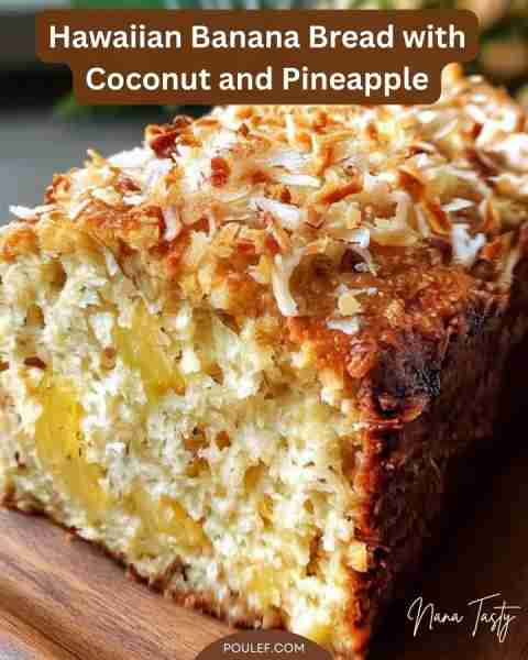 Hawaiian Banana Bread with Coconut and Pineapple Ingredients: - 3 ripe bananas, mashed - 1 cup all-p...