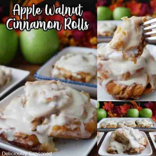 APPLE WALNUT CINNAMON ROLLS! 🍏 These quick and easy cinnamon rolls are the perfect fall dessert, lo...