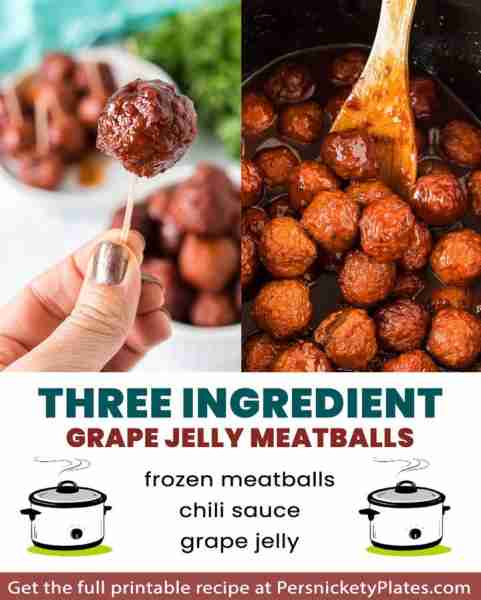 Classic Crockpot Grape Jelly Meatballs - so easy! Recipe in comments!