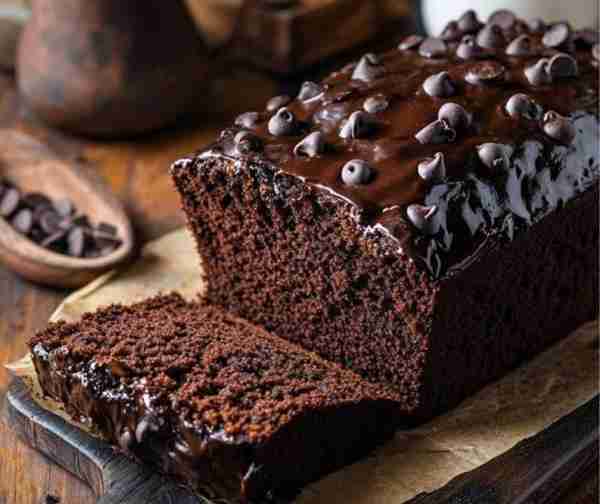 🍫 Ultra-Moist Chocolate Loaf Cake A soft, rich chocolate loaf soaked in glossy chocolate sauce — pe...
