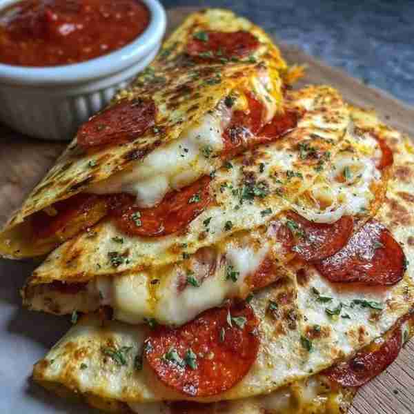 Title: Pepperoni Quesadillas Ingredients: - 4 large flour tortillas - 2 cups shredded mozzarella che...