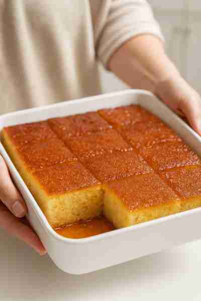 Nothing fancy, just a simple slice of revani with a warm cup of coffee… and suddenly the whole day f...
