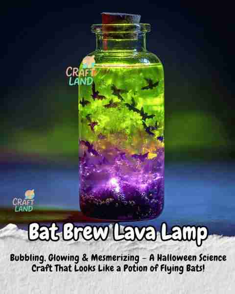 Bat Brew Lava Lamp Supplies: - Clear plastic bottle or glass jar - 2/3 cup vegetable oil - 1/3 cup w...