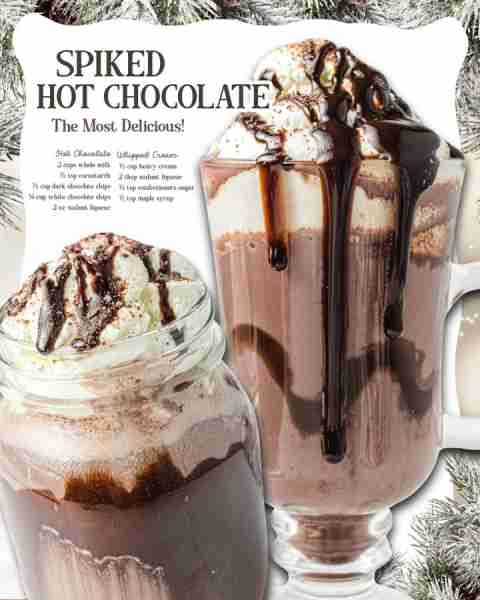 SPIKED HOT CHOCOLATE ☕🍫 rich, creamy & the ultimate cozy grown-up treat! INGREDIENTS ⬇️ 2 cups who...