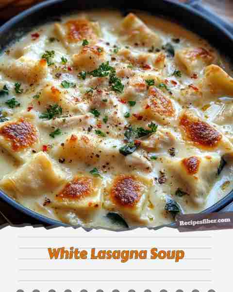 White Lasagna Soup 🍲 A cozy twist on classic lasagna flavors! 📋 Ingredients - 1 tablespoon oliv...