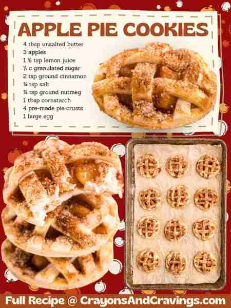 APPLE PIE COOKIES 🍎🍂 4 Tbsp unsalted butter 3 apples 1½ tsp lemon juice ⅓ cup granulated sugar 2 t...