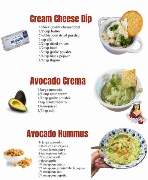 Delicious Dip Recipe in Minutes! Cream Cheese Dip Recipe: 1 block cream cheese (8oz) softened 1/2 cu...