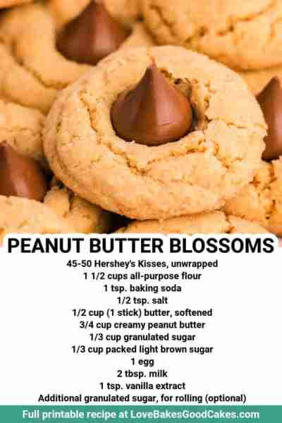 Peanut Butter Blossoms are timeless, classic cookies perfect for the holiday season. A peanut butter...