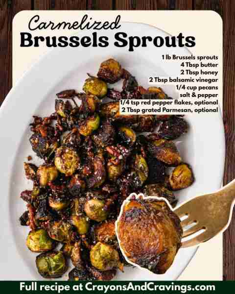 CARAMELIZED BRUSSELS SPROUTS ~ Golden, crispy, and packed with flavor—these are not your average Bru...