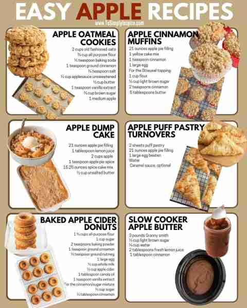 Six EASY APPLE RECIPES to make this week! Apple Oatmeal Cookies Recipe https://www.tosimplyinspire.c...