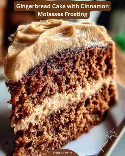 Gingerbread Cake with Cinnamon Molasses Frosting Ingredients: - 2 1/4 cups all-purpose flour - 1 tea...
