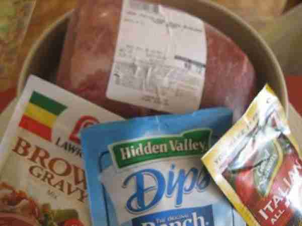 3 Packet Crockpot Pot Roast INGREDIENT: beef roast, any kind, sized to fit your crockpot 1 package...