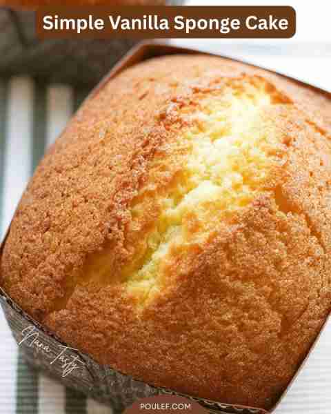 Simple Vanilla Sponge Cake This cake is super moist, has a beautiful crumb, and can be eaten all wee...