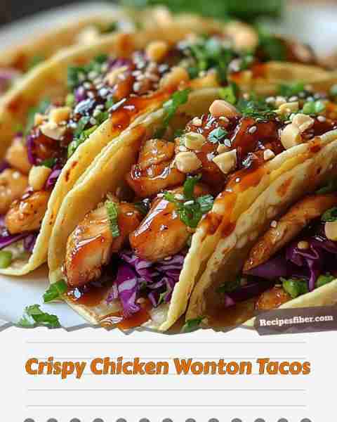 Crispy Chicken Wonton Tacos 🥡 Enjoy a delicious twist on tacos with crispy wonton shells! 📋 Ingr...