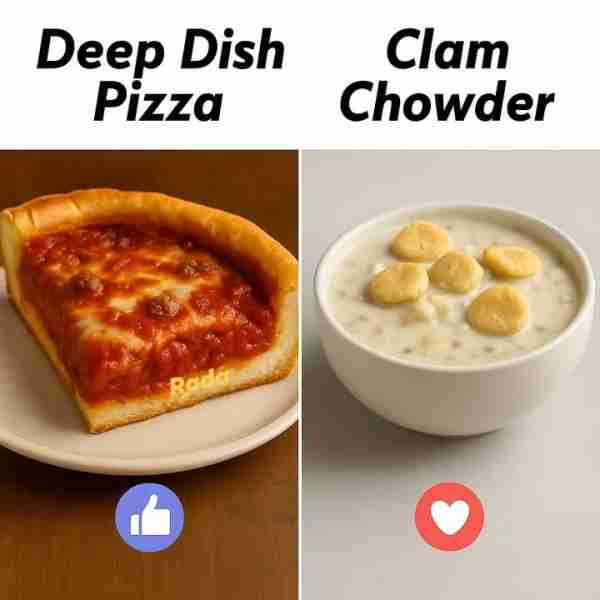 🍕🧀 Deep Dish Pizza Deep dish pizza, a Chicago classic, features a thick, buttery crust filled with...