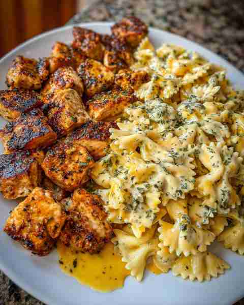 Cheesy Garlic Butter Chicken Bowtie with Cajun Alfredo Ingredients: 1 pound bowtie pasta 2 pounds bo...