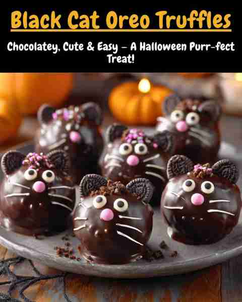 Black Cat Oreo Truffles Ingredients: - 36 Oreo cookies (classic, crushed finely) - 8 oz cream cheese...