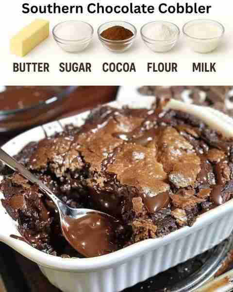 Southern Chocolate Cobbler Full recipe 👇💬